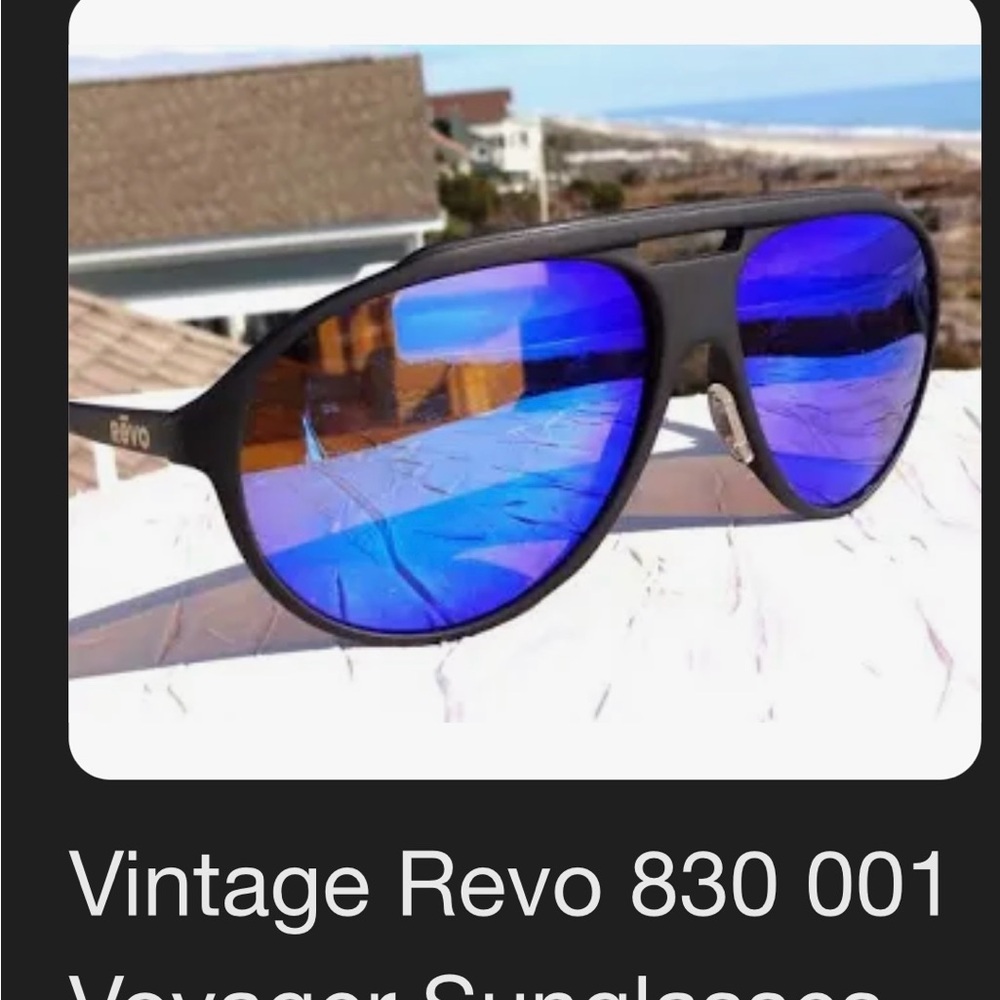 Vintage Revo Voyager Blue Aviator Sunglasses with Mirrored Lenses